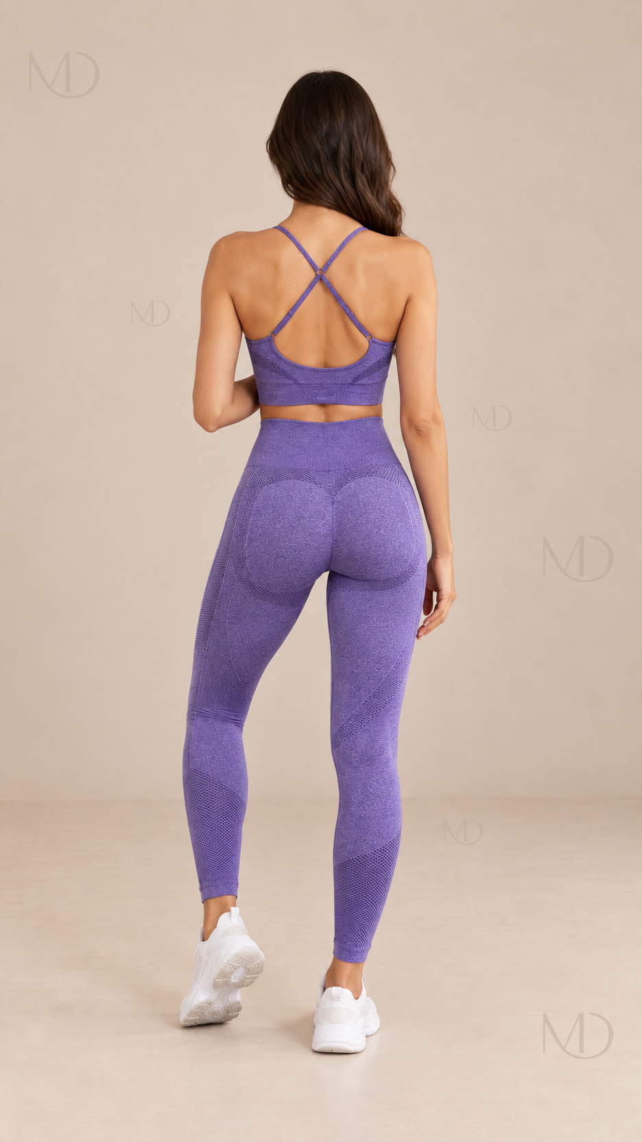 Ryla Seamless Yoga Set — Purple model back