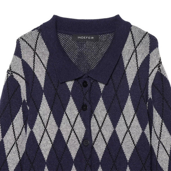 Quinn Argyle Knit Cardigan