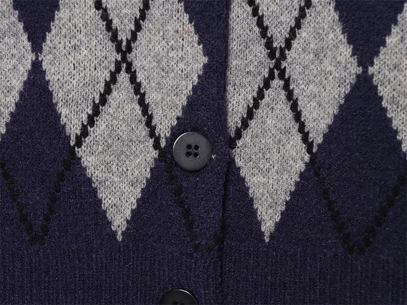 Quinn Argyle Knit Cardigan