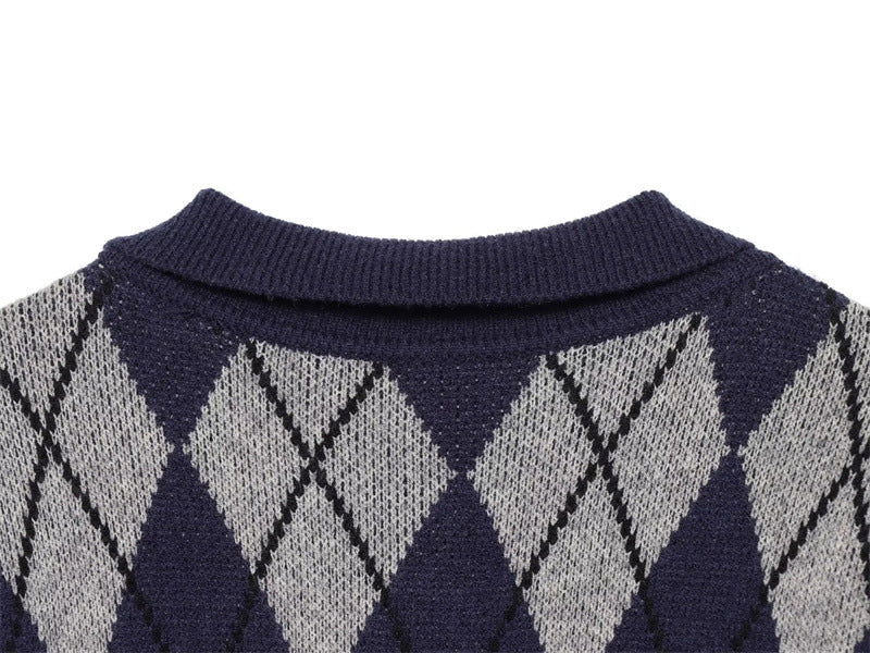 Quinn Argyle Knit Cardigan