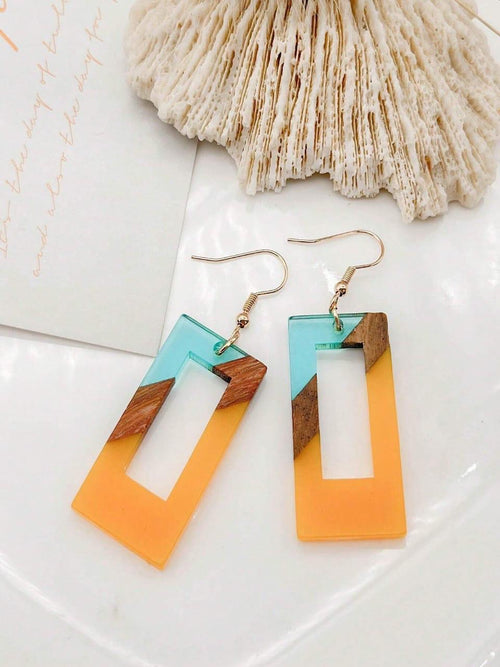 Colored Rectangle Earrings