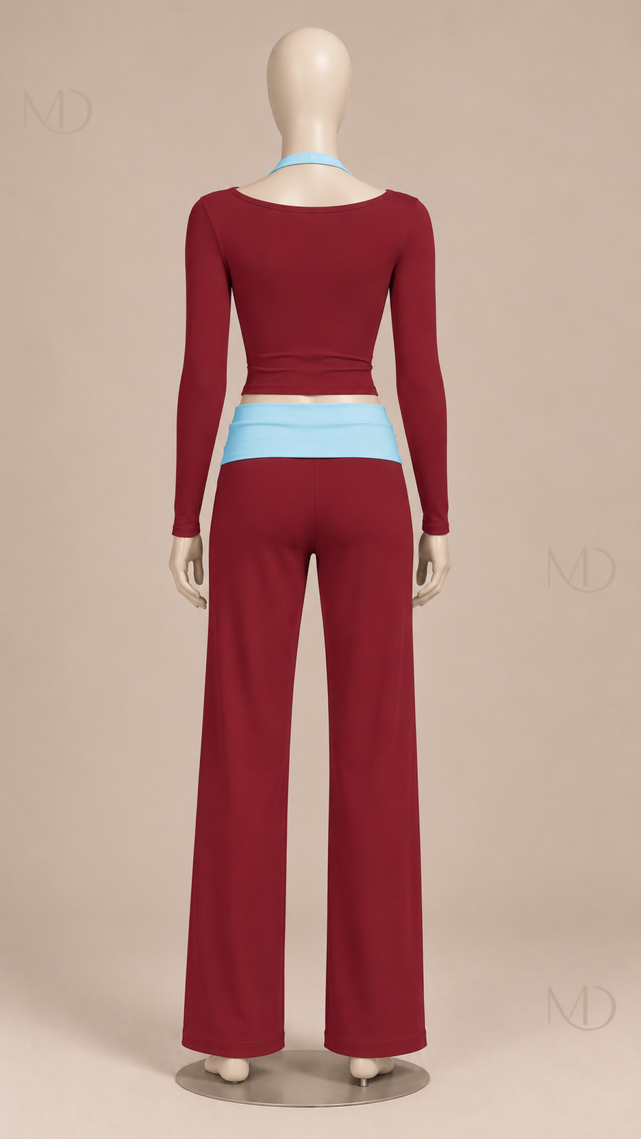 Rafaela Colorblock Lounge Set — Red Blue mannequin back