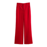 Red high waist trousers