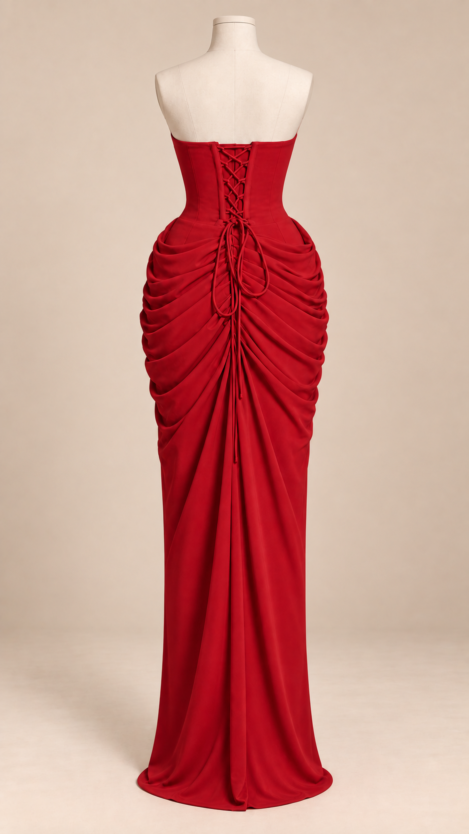 Sabine Draped Maxi — Red mannequin back