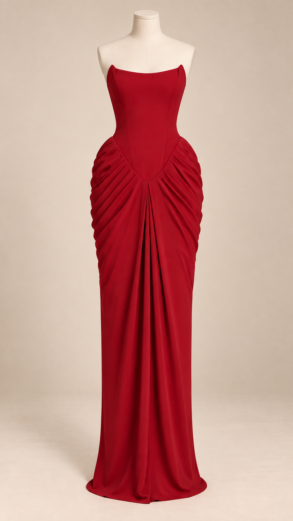 Sabine Draped Maxi — Red mannequin front