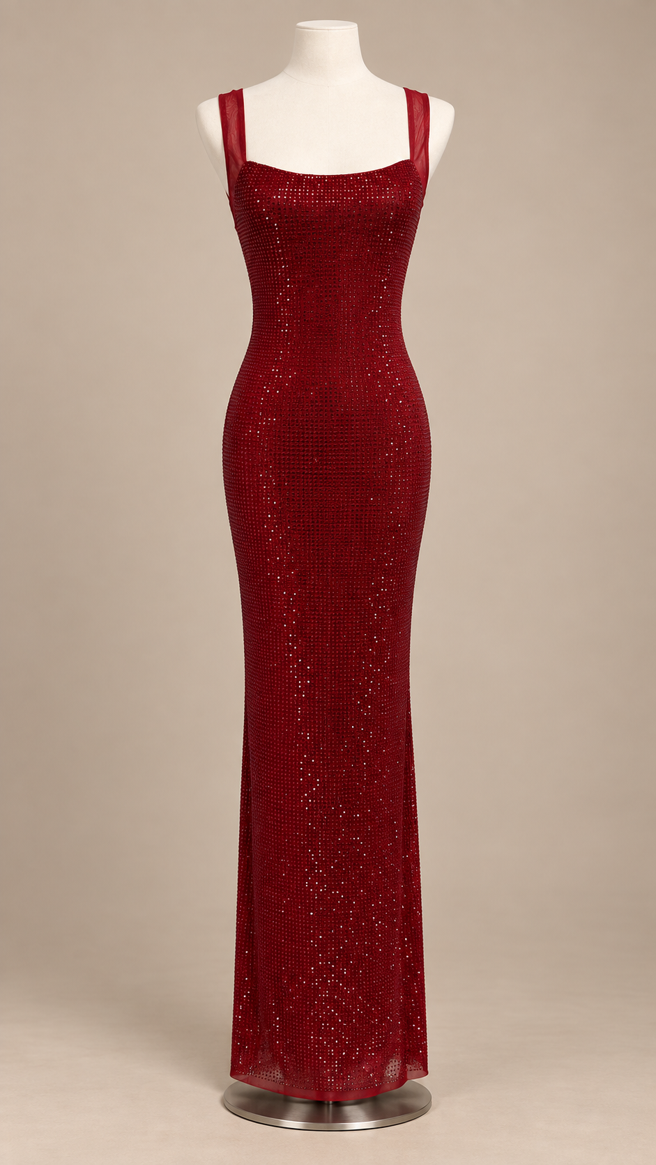 Aurore Backless Maxi — Red mannequin front