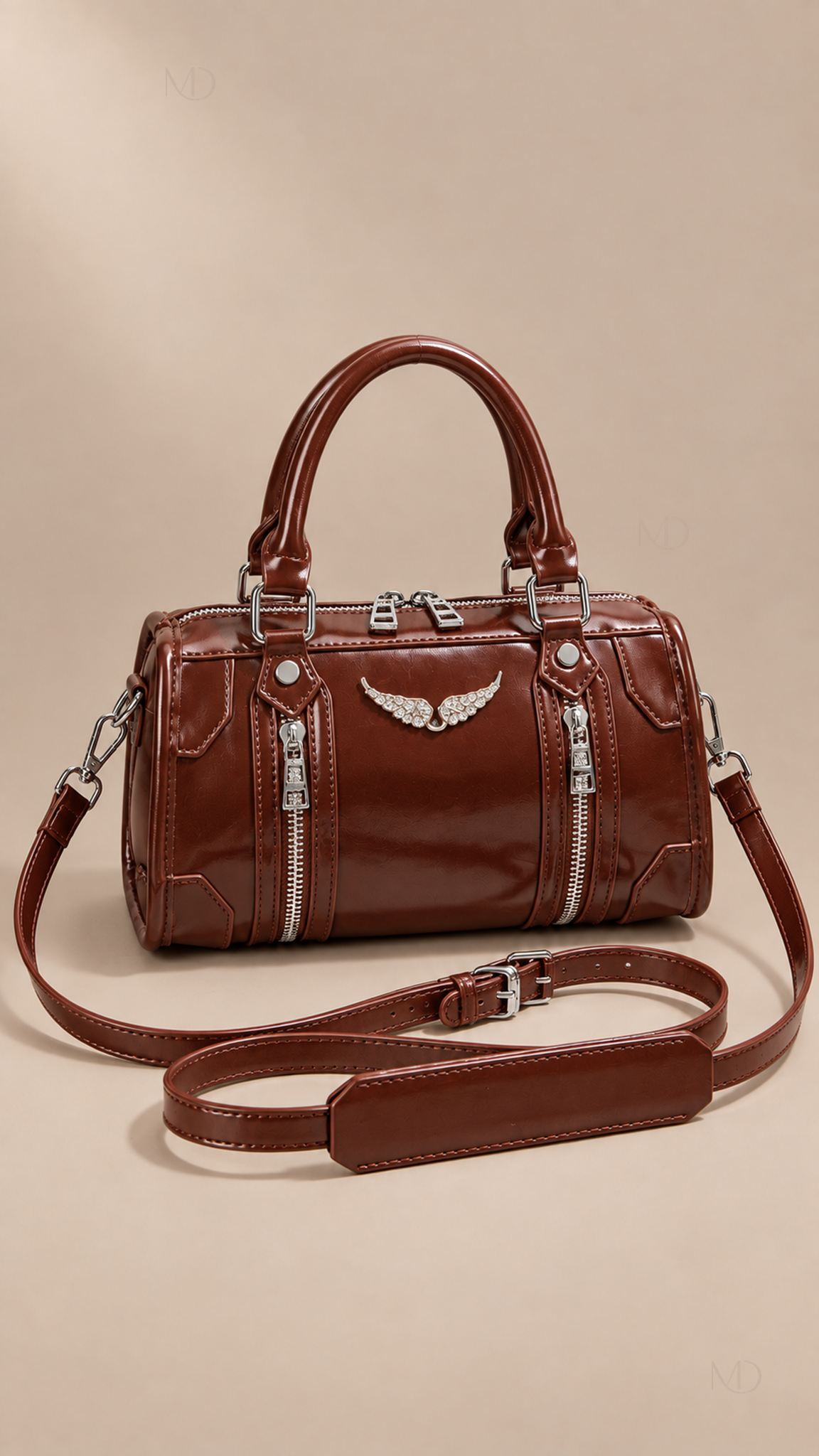 Zadie Studded Wing Bag — Red product closed