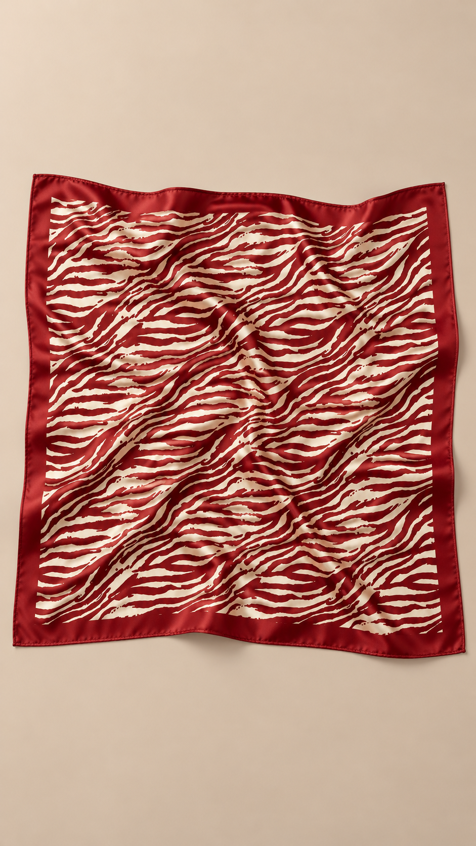 Marcella Zebra Satin Scarf — Red product only