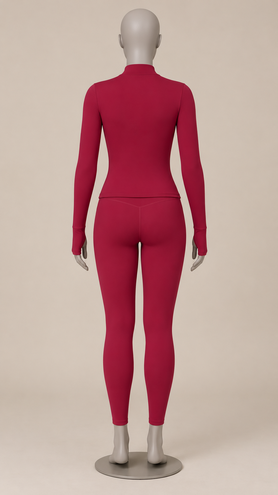 Kalinda Thumbhole Active Set — Rose Red mannequin back