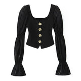 Royal Puff Sleeve Blouse