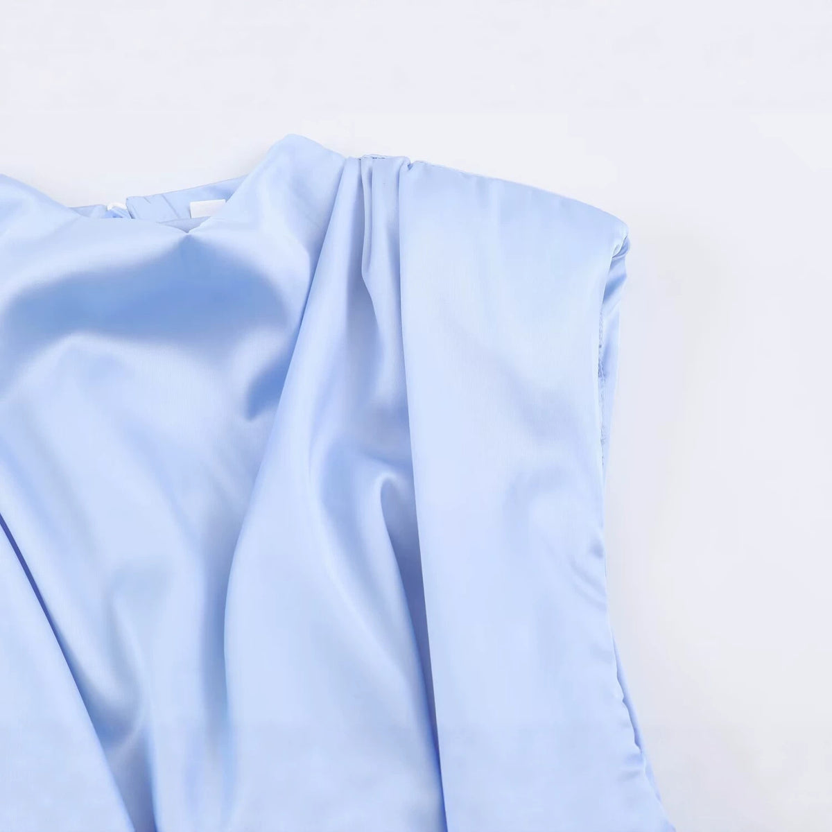 Satin Shoulder Pad Bow Top