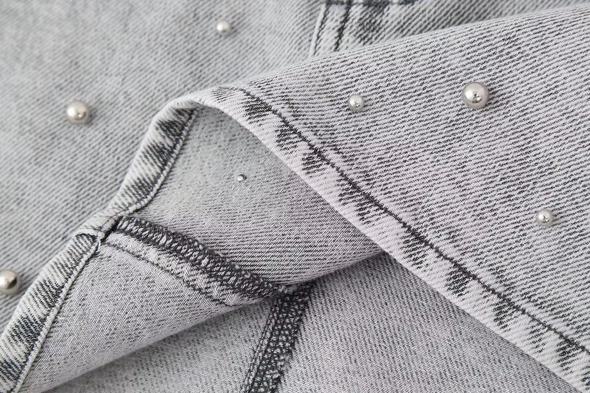 Sølvstøv Denim Nederdel