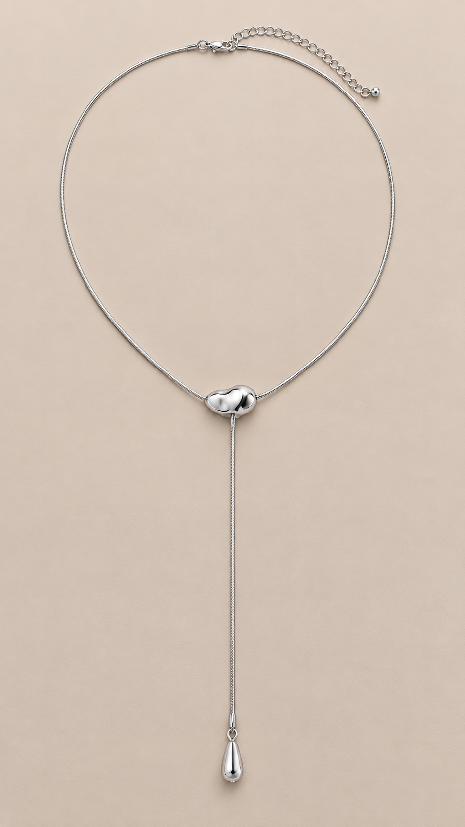 Sable Lariat Drop Necklace — Silver product only