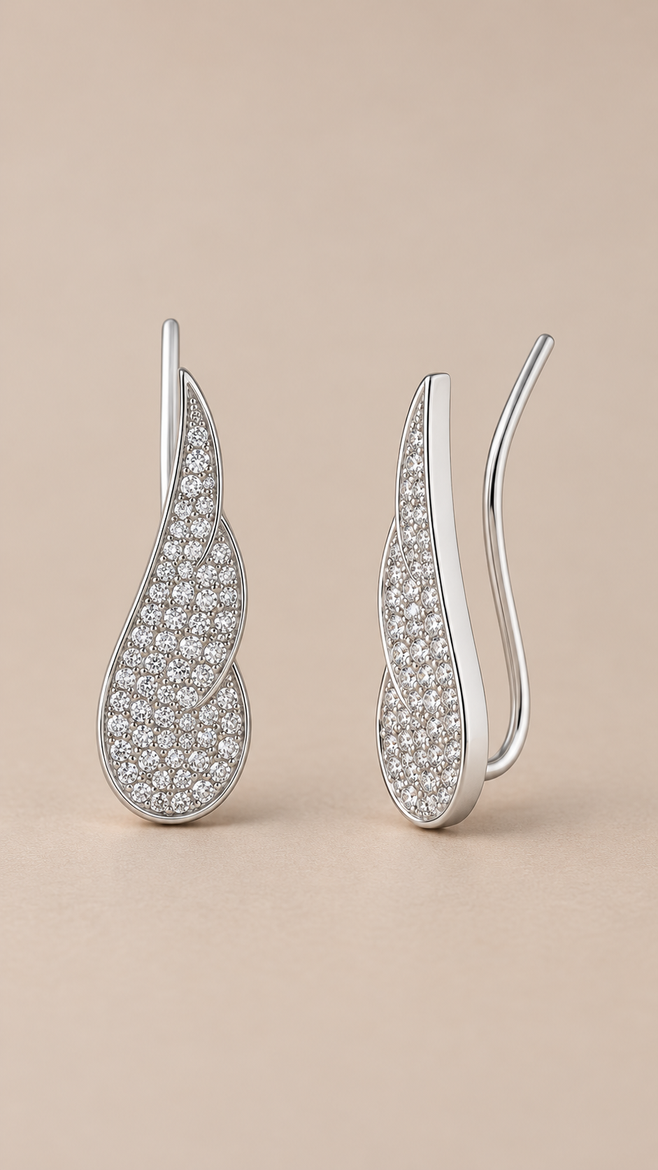 Nerissa Pave Ear Climbers — Silver product only