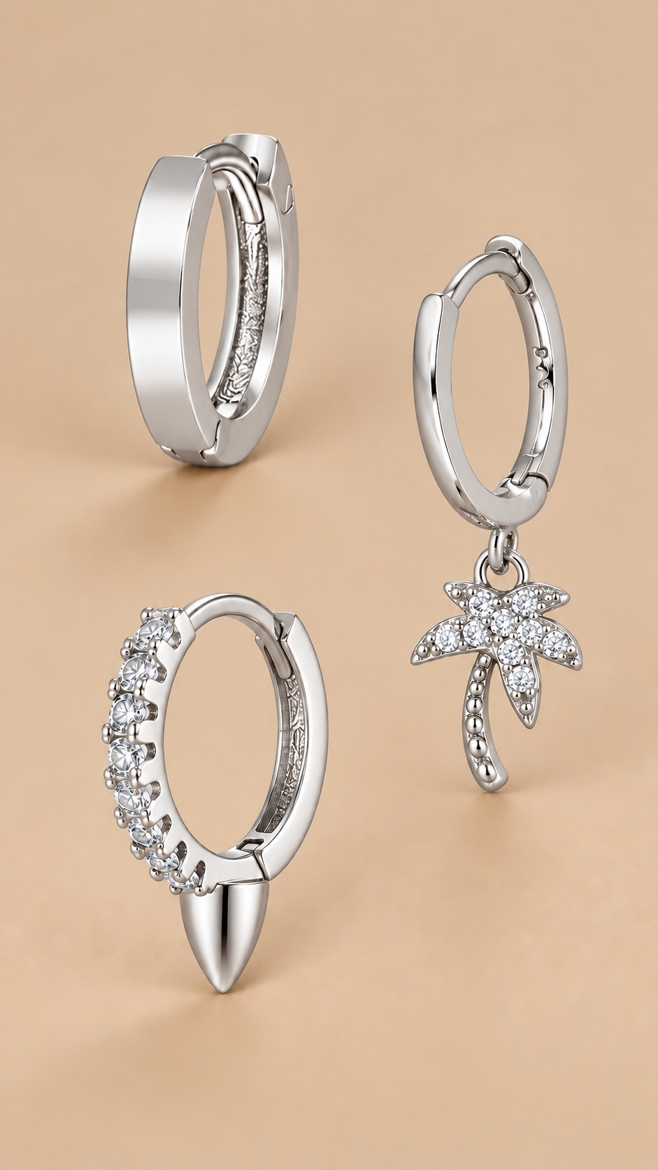 Zelie Huggie Hoop Set — Silver product only