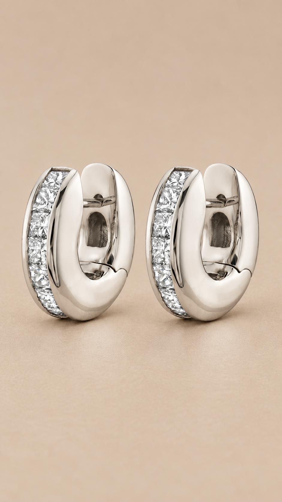 Valetta Channel-Set Huggie — Silver product only