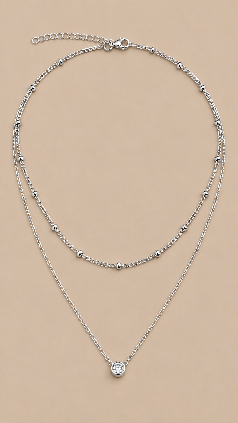 Celine Layered Pendant Necklace — Silver product only
