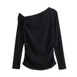 Sleeve pleated blouse