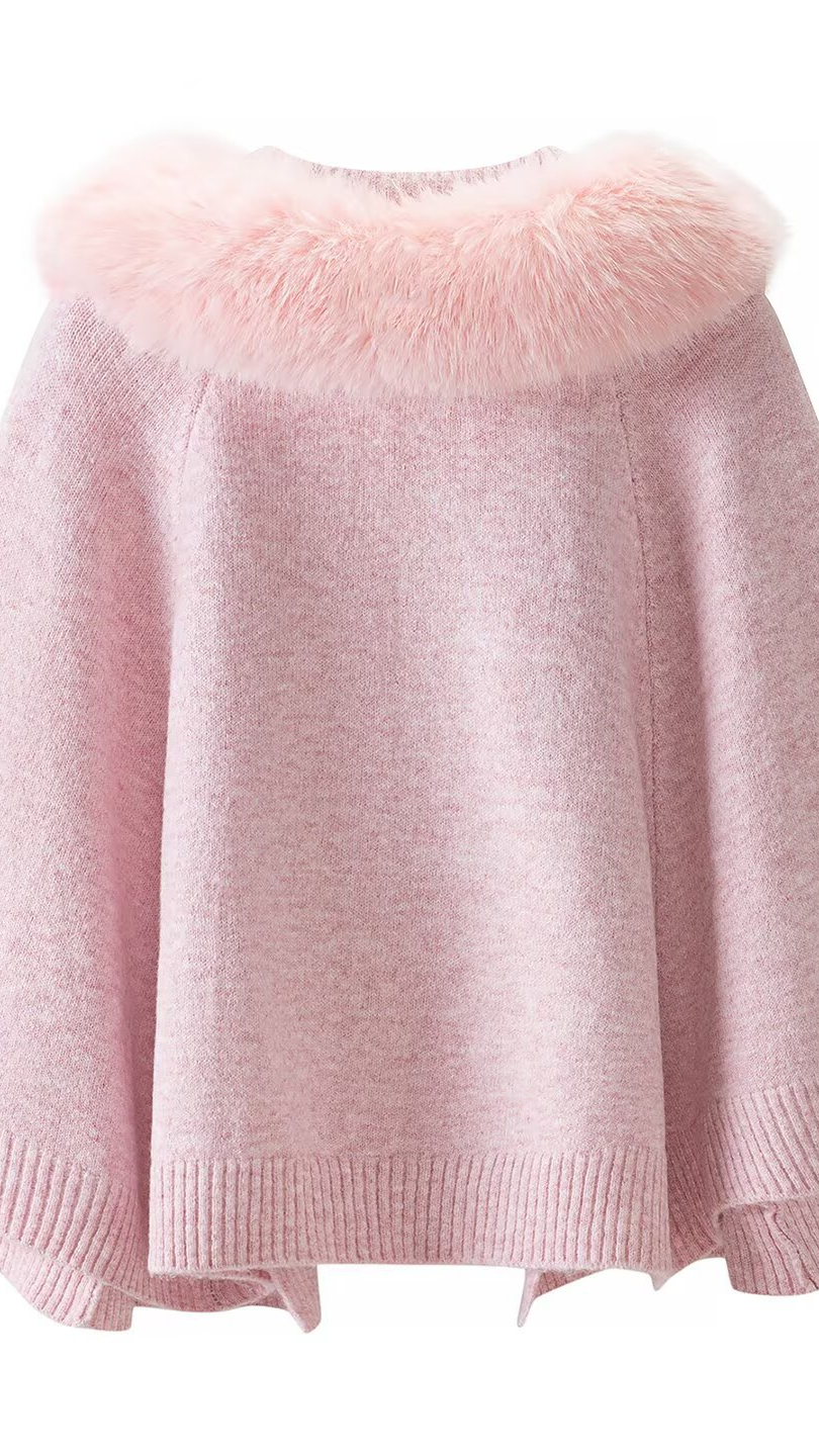 Zaza handmade european and american style wholesale women's fashion versatile elegant cape-style short fur collar shawl coat — 11