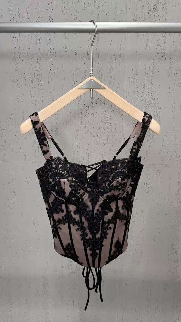 2026 cross-border french-style lace embroidered camisole maxi dress set: elegant, intellectual, slimming, and trendy — 12