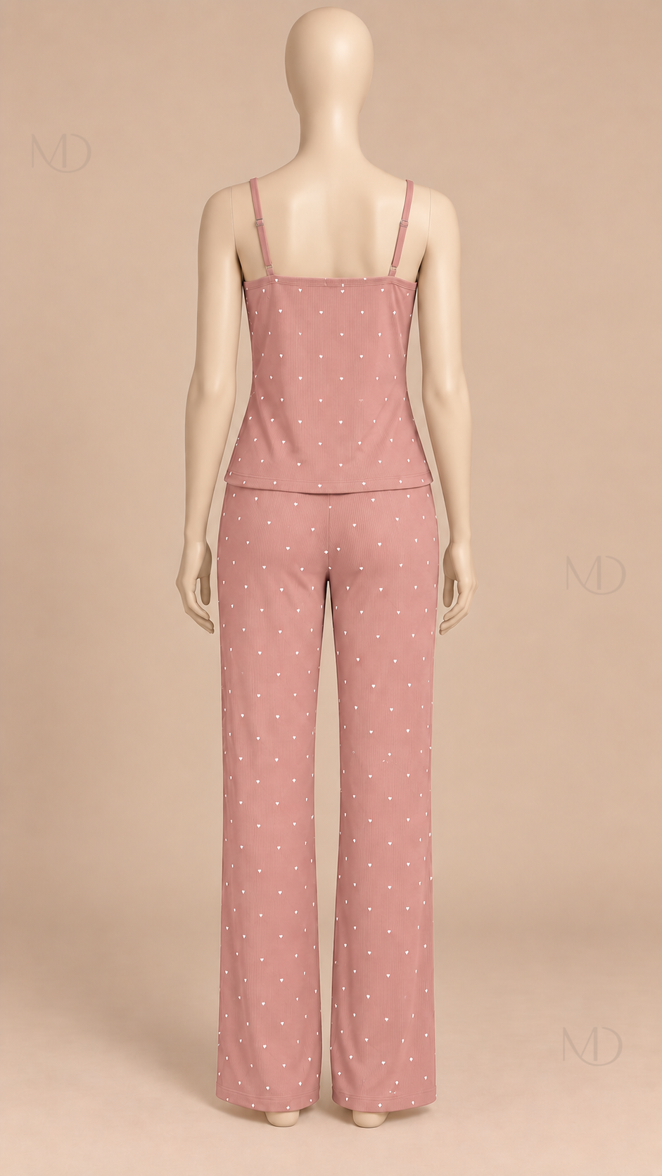 Talia Dotted Cami Set Pink mannequin back