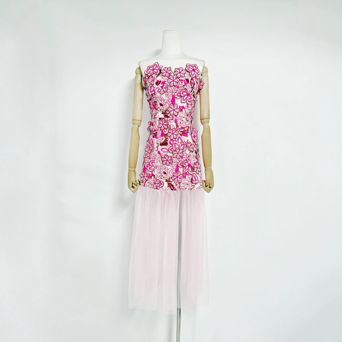 Verbena Guipure Lace and Tulle Maxi Dress