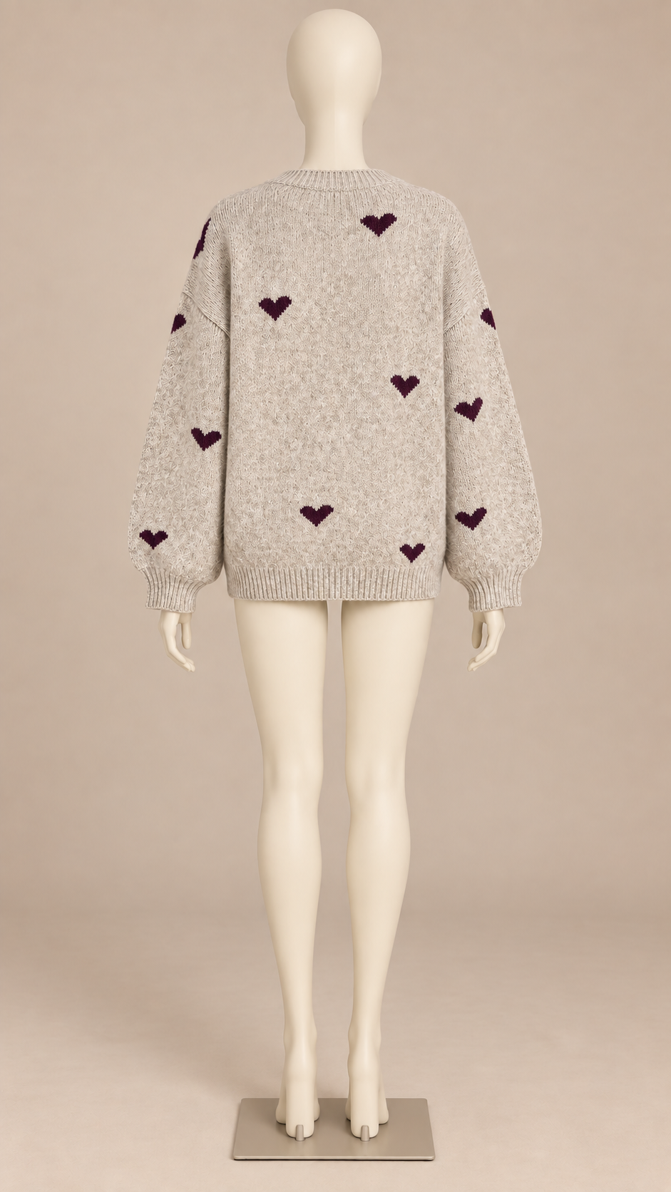 Juno Heart Sweater — Wheat mannequin back