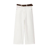 White Jeans with Belt