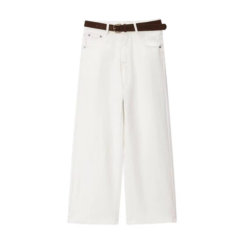 White Jeans with Belt