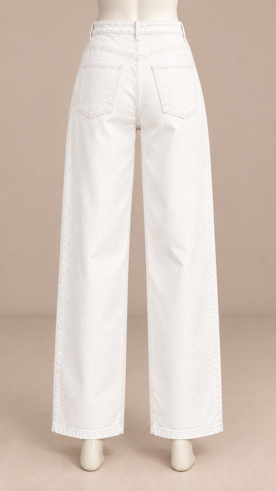 Elowen Studded Wide Jeans — White mannequin back