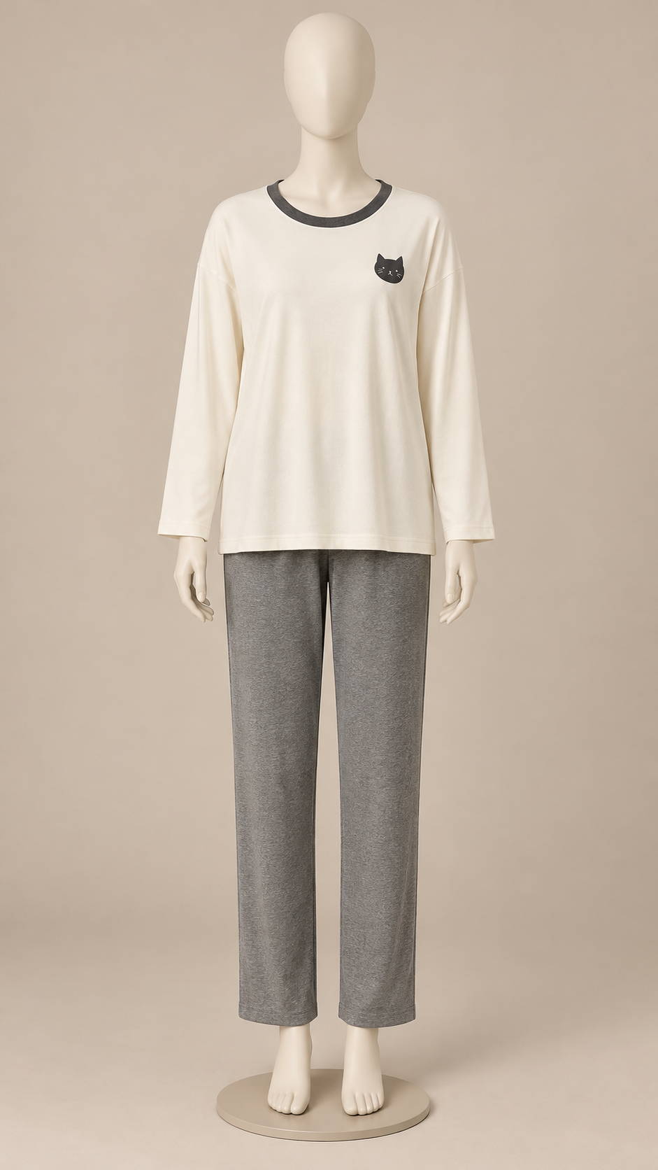 Rosemary Bra-Lined Pajama Set — White mannequin front