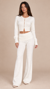 Mila Cropped Cardigan Pants Set