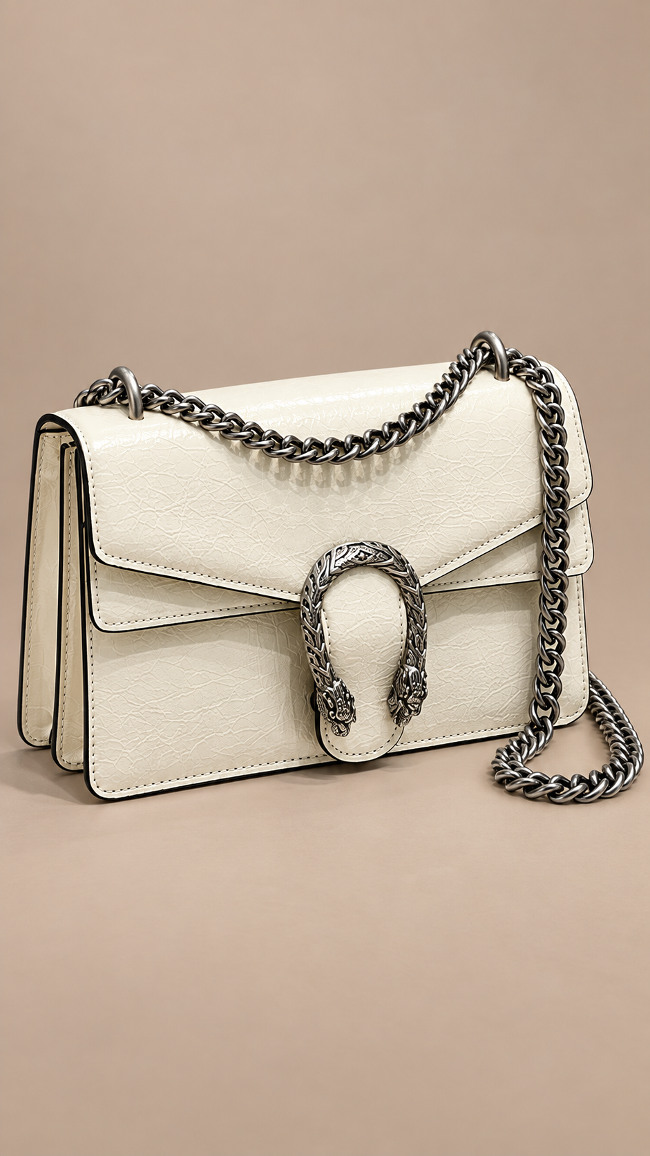 Nova Chain Shoulder Bag — White product closed