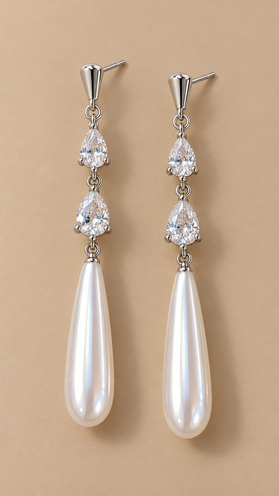 Odette Pearl Drop Earrings — White product only