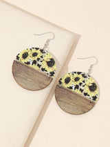 Yellow Flower Pattern Earrings