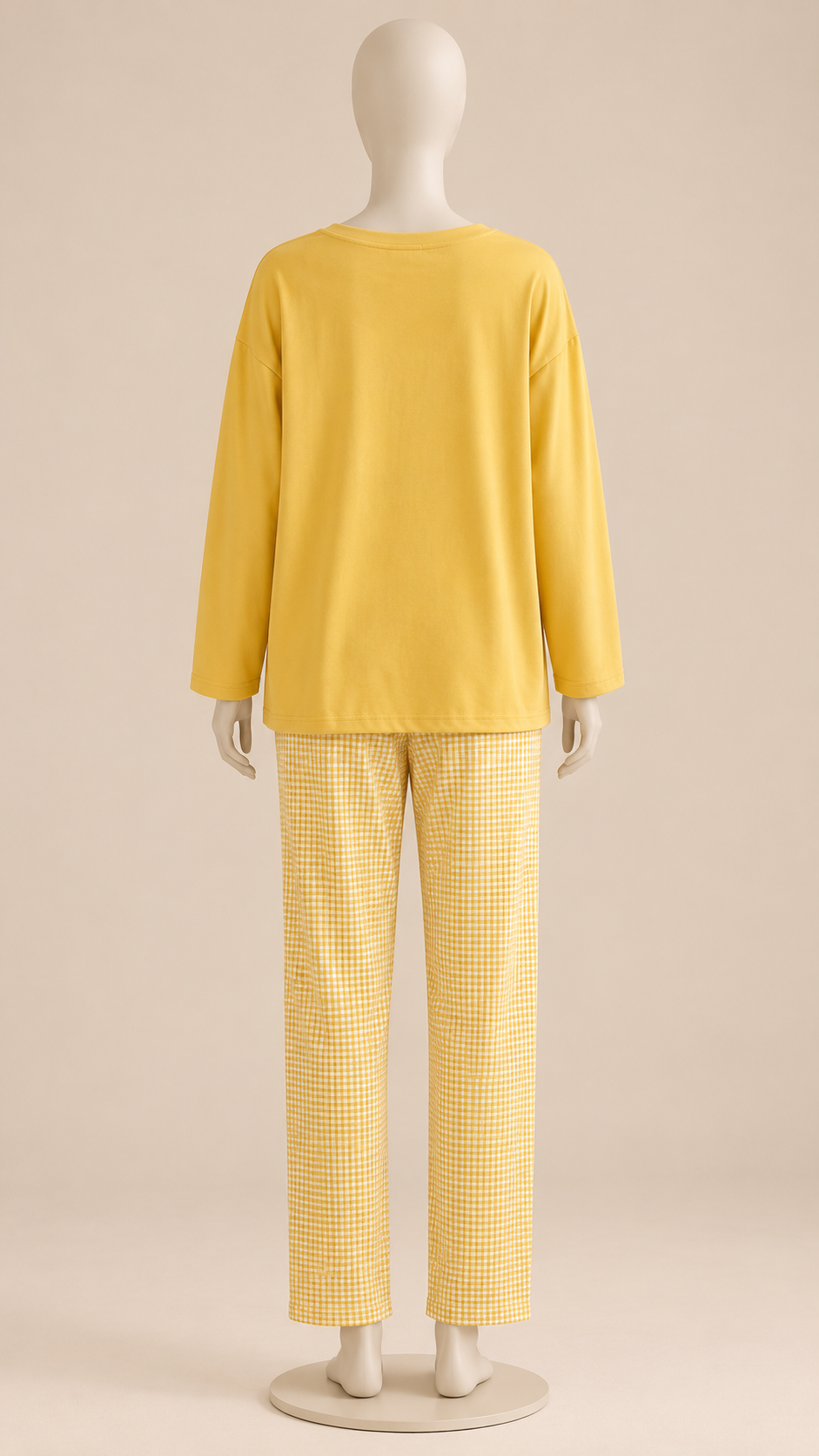 Rosemary Bra-Lined Pajama Set — Yellow mannequin back