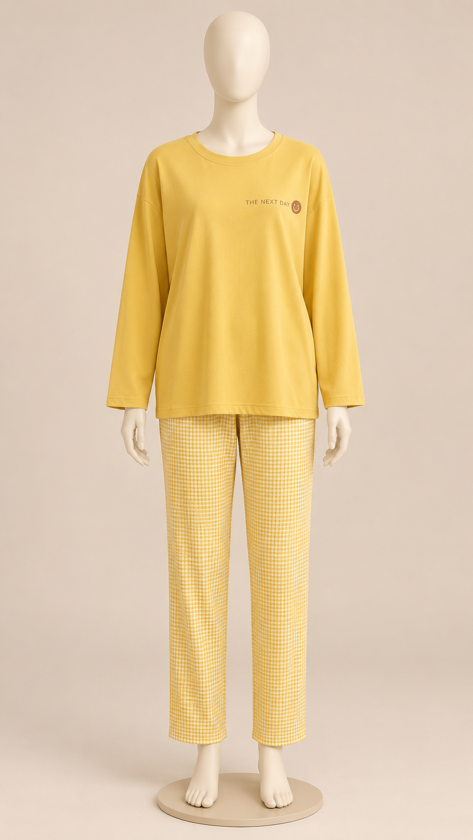 Rosemary Bra-Lined Pajama Set — Yellow mannequin front