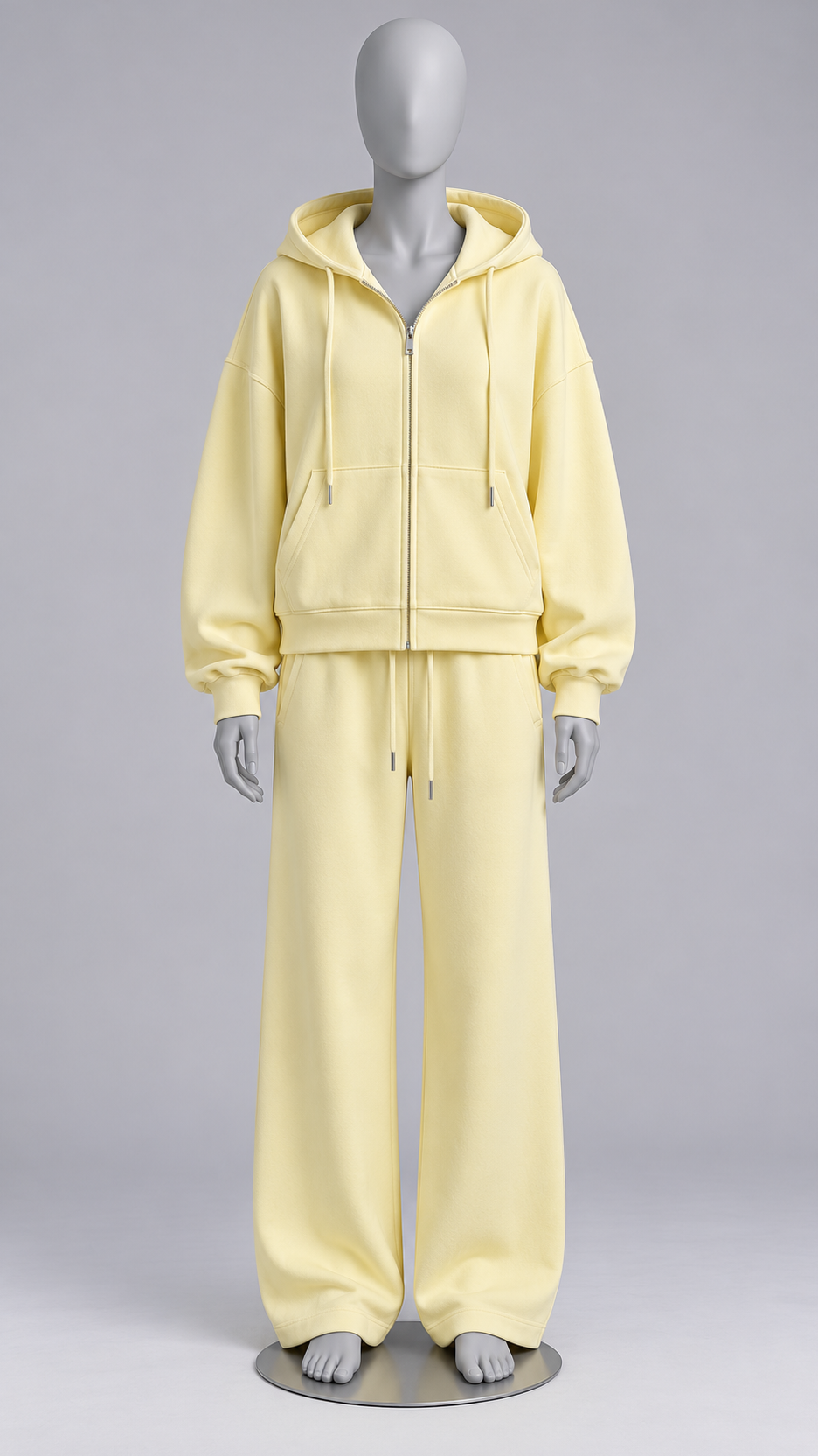 Rozalia Zip-Hoodie Set — Yellow mannequin front