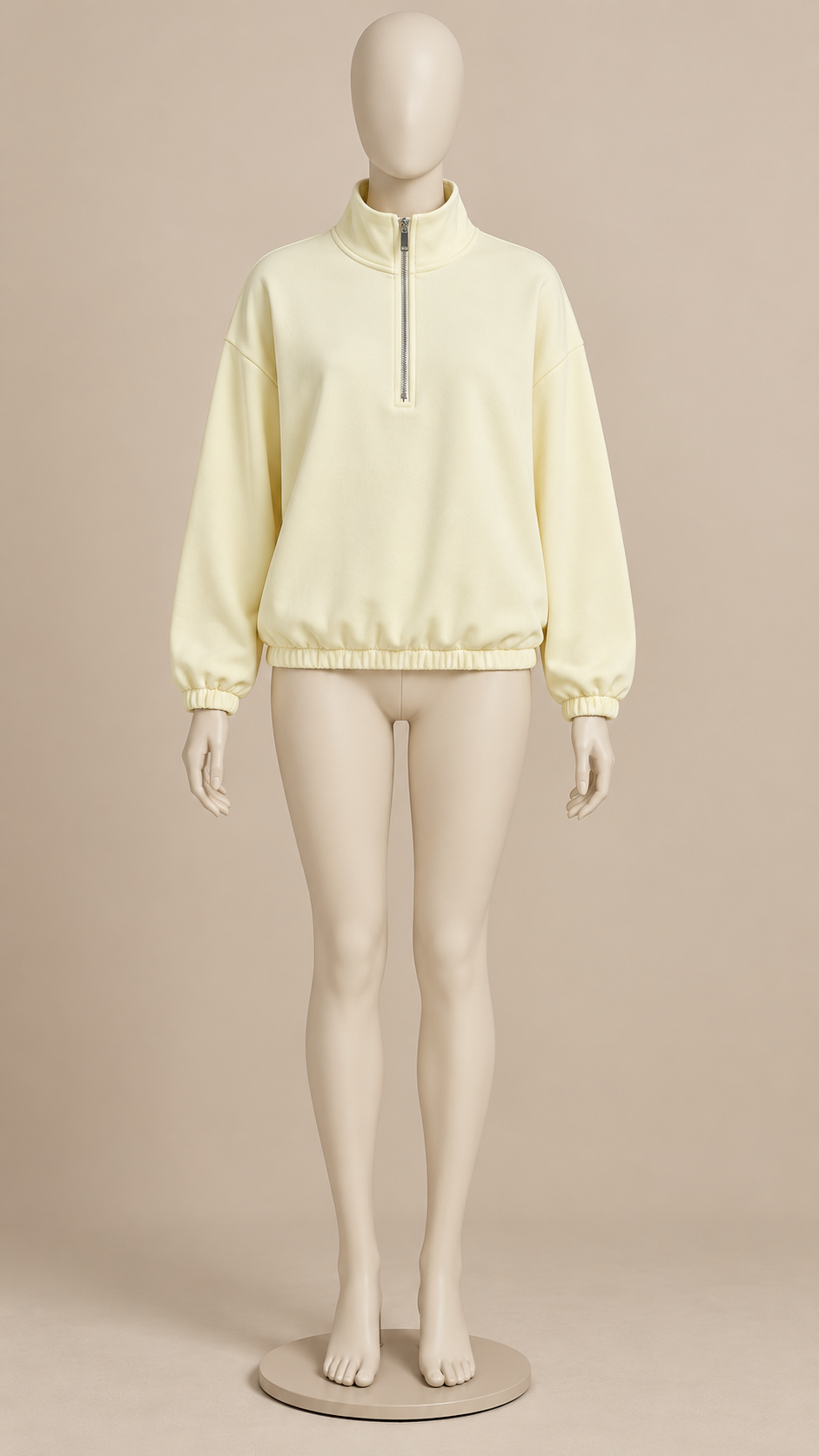 Junia Half-Zip Sweatshirt — Yellow mannequin front
