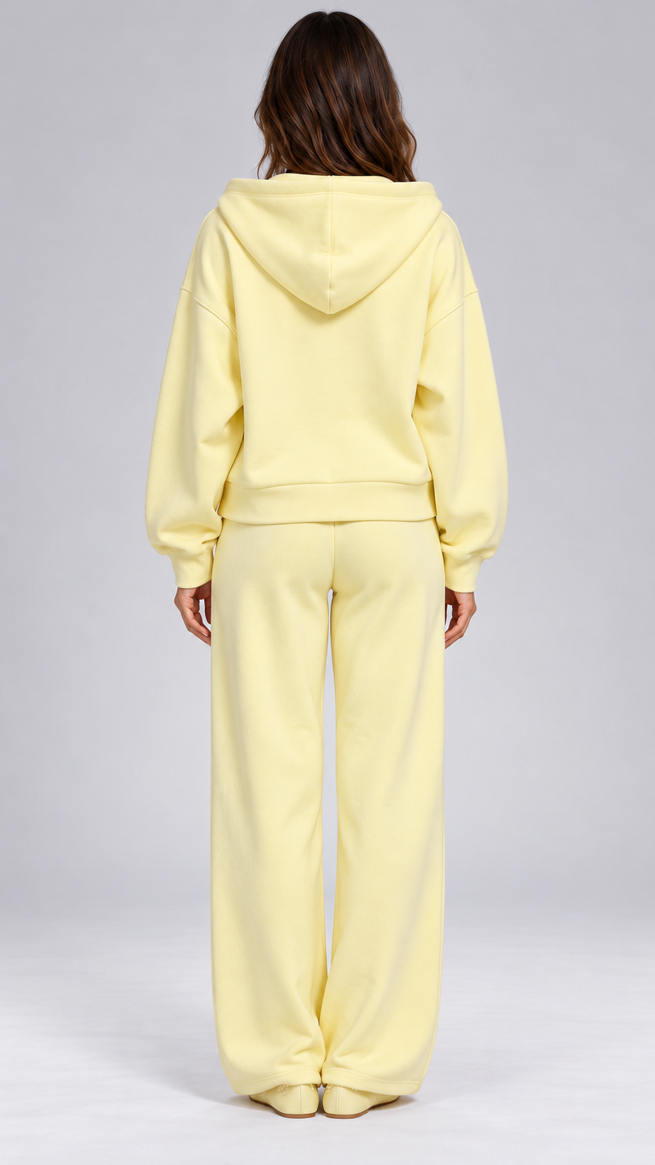 Rozalia Zip-Hoodie Set — Yellow model back